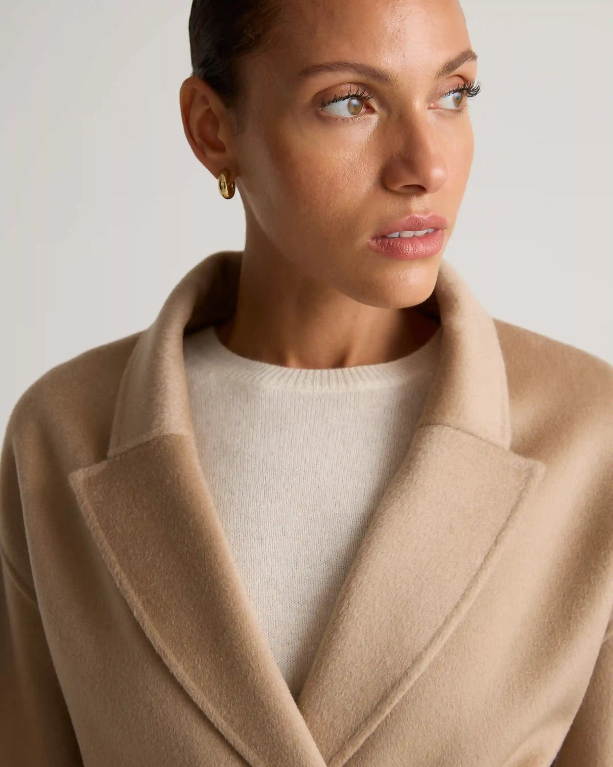 100% Mongolian Cashmere Double-Faced Double-Breasted Wrap Coat