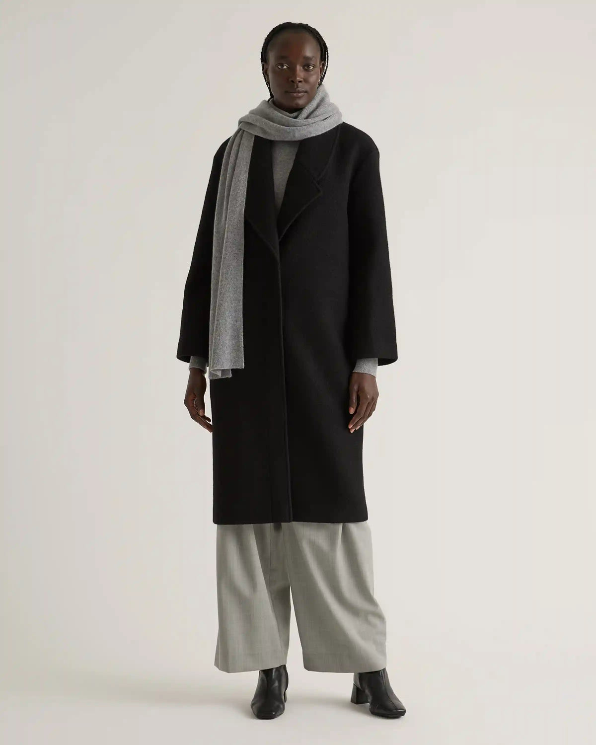 100% Merino Wool Shawl Collar Long Coat