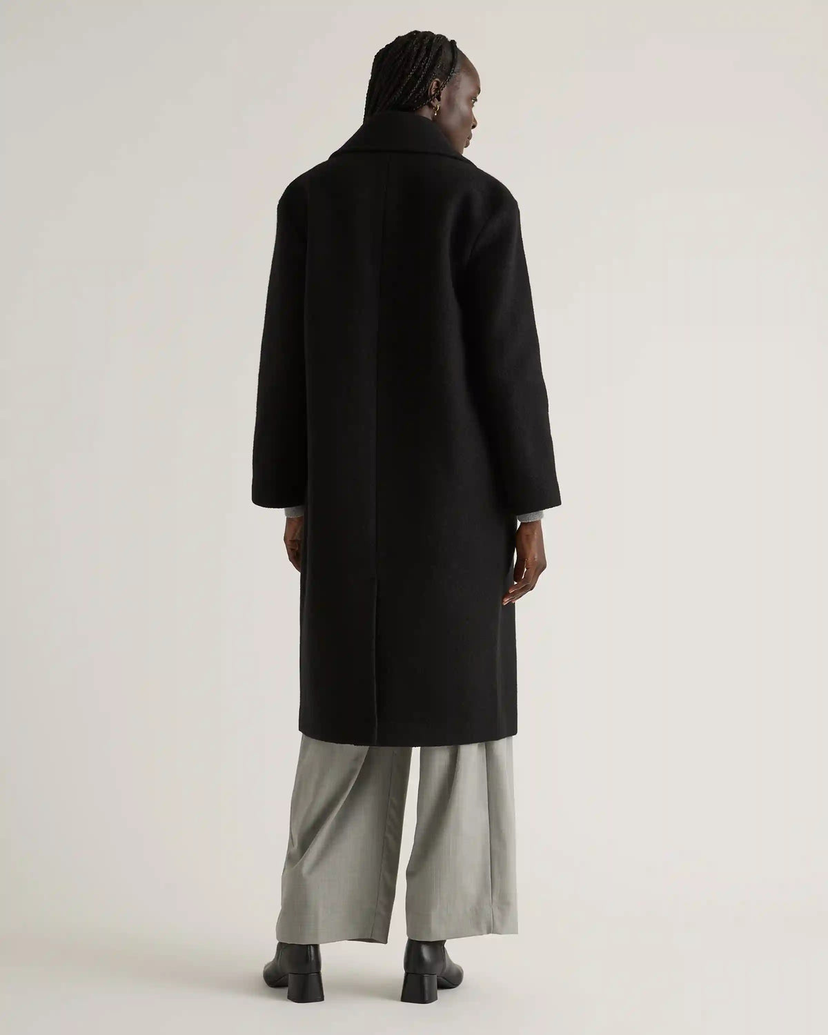 100% Merino Wool Shawl Collar Long Coat