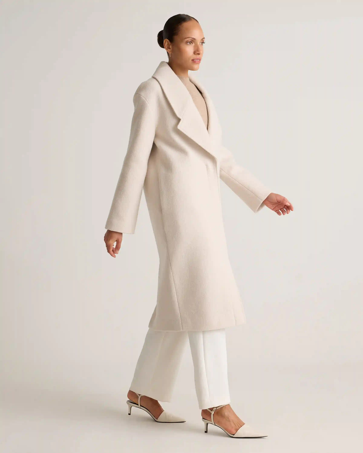 100% Merino Wool Shawl Collar Long Coat