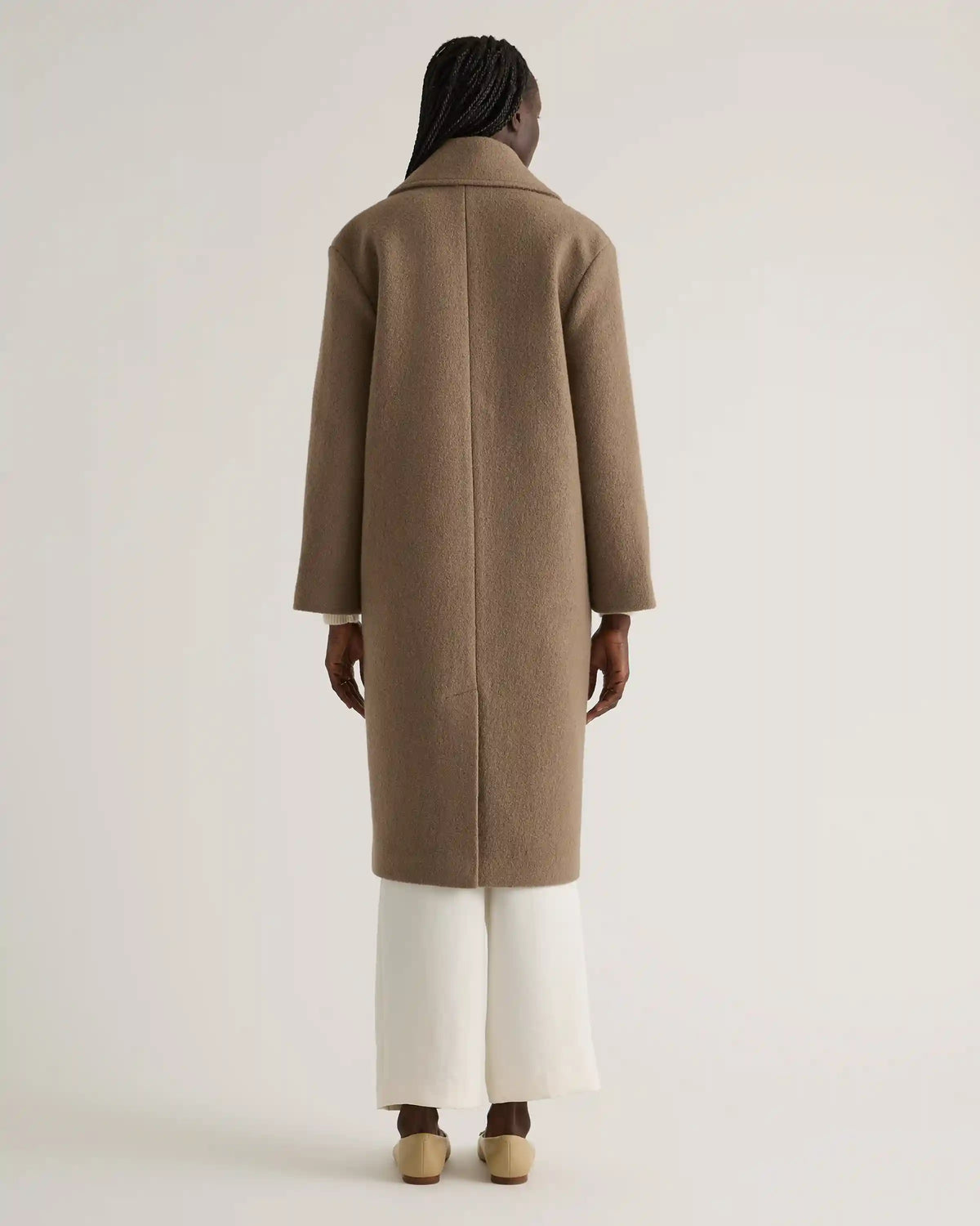 100% Merino Wool Shawl Collar Long Coat
