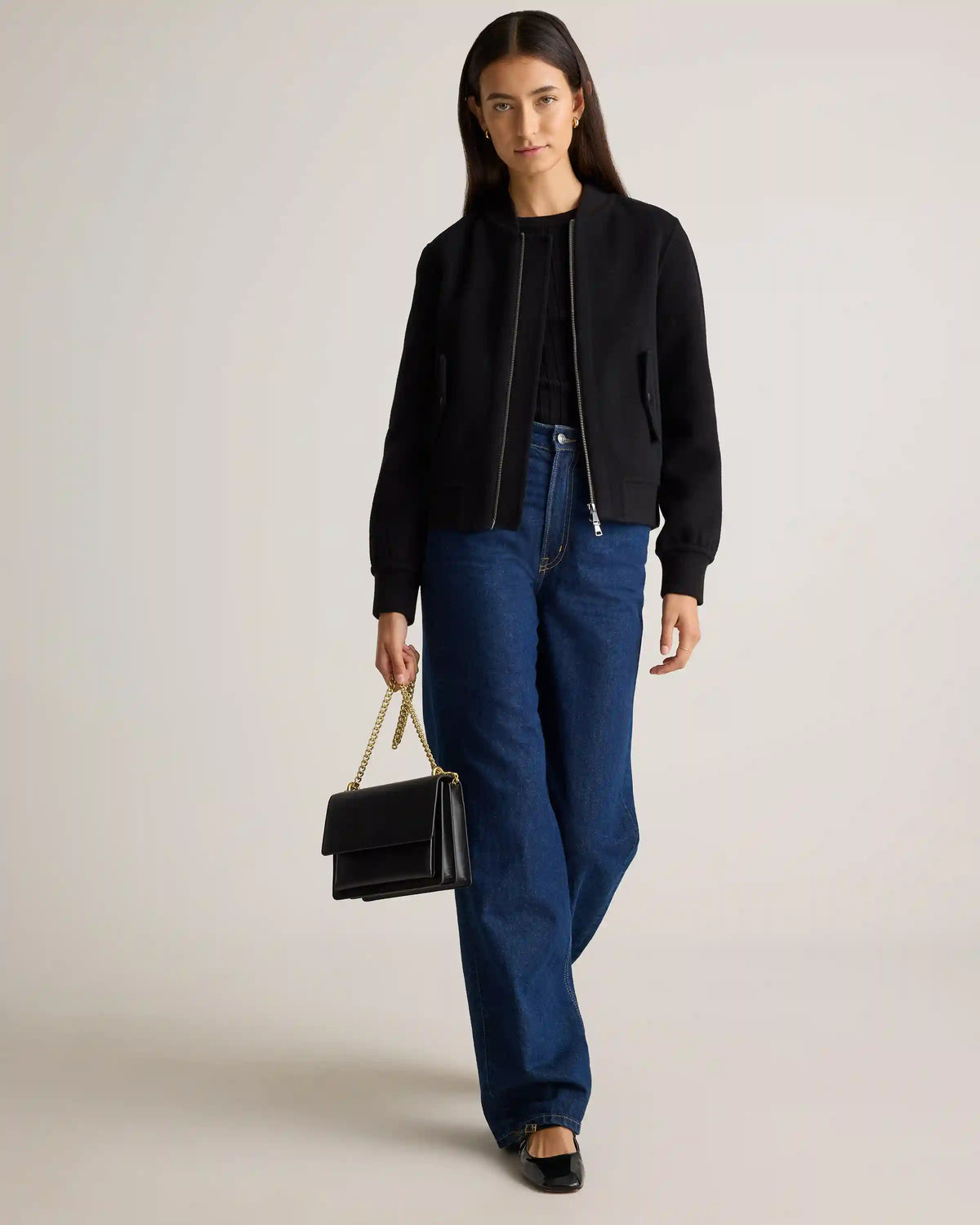 Double-Faced Merino Wool Bomber Jacket