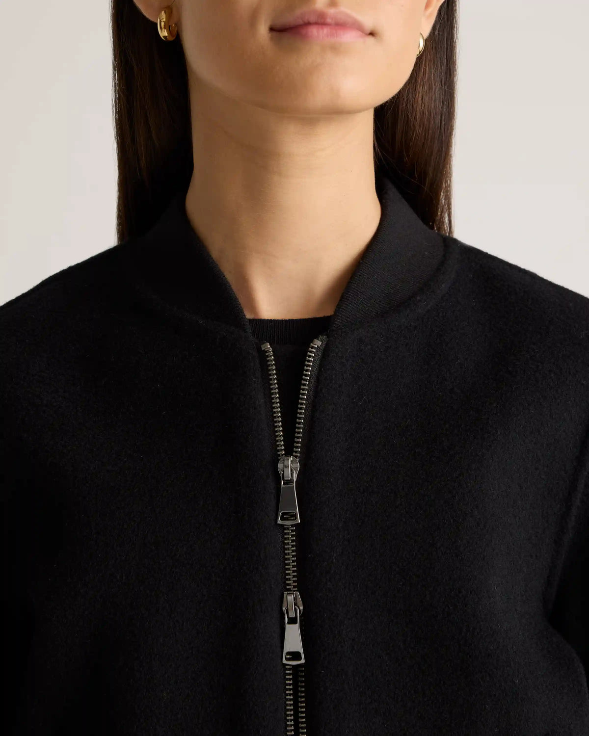 Double-Faced Merino Wool Bomber Jacket