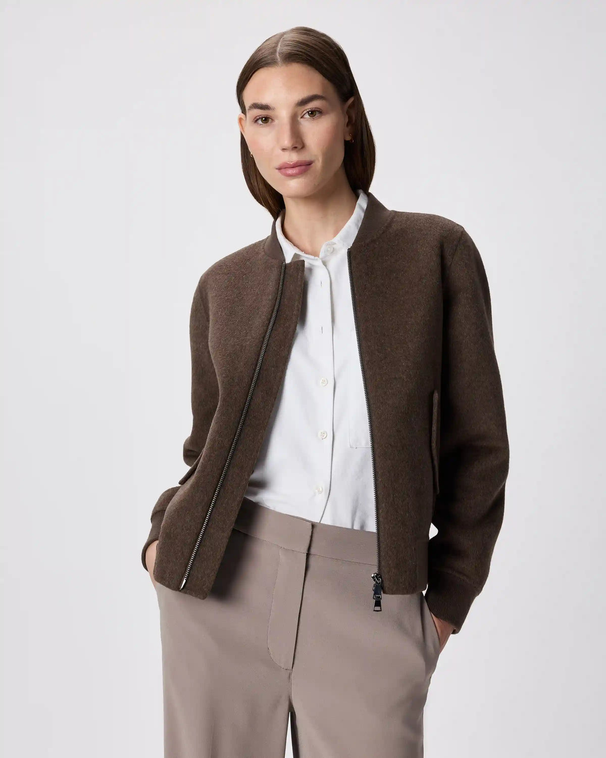 Double-Faced Merino Wool Bomber Jacket