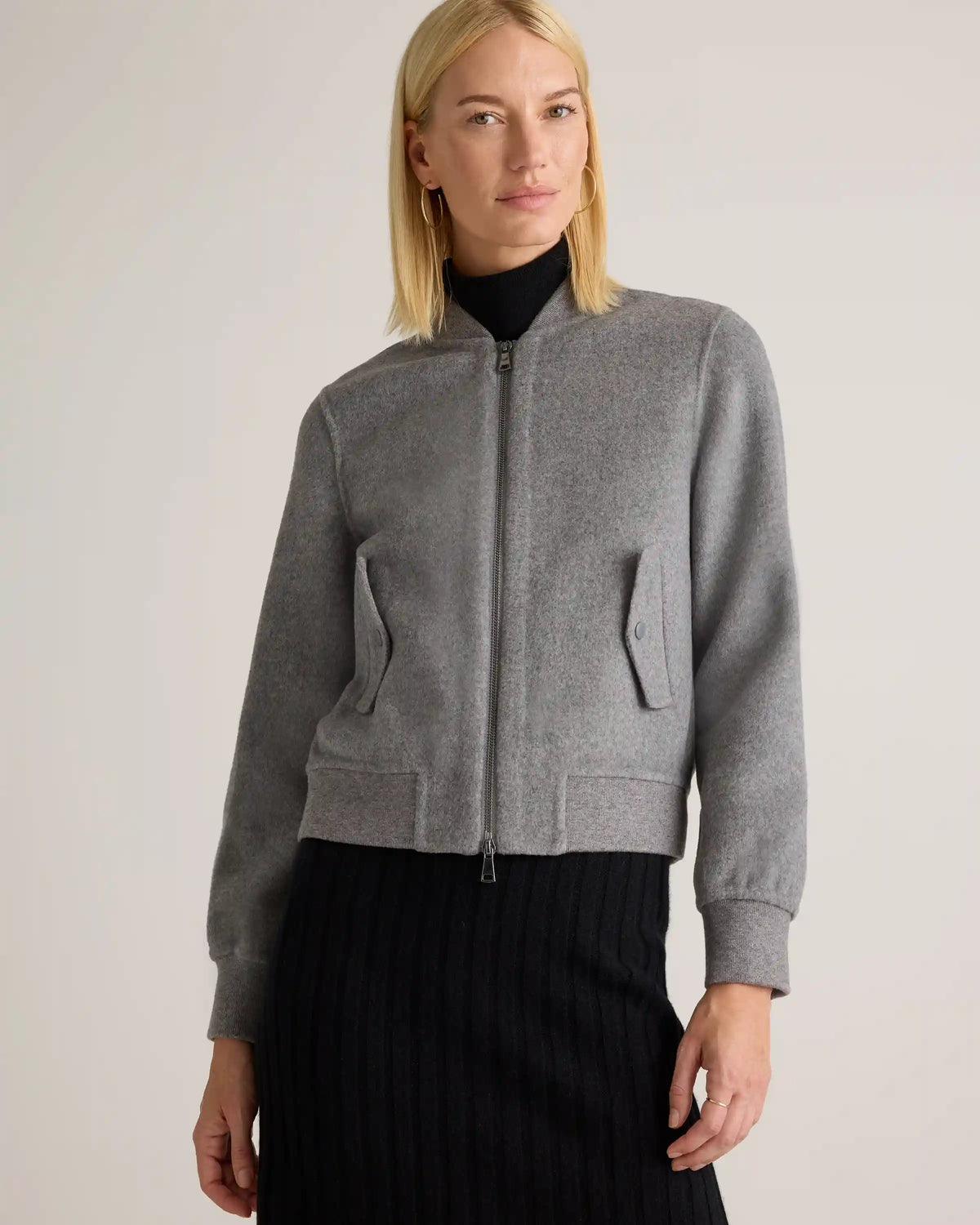 Double-Faced Merino Wool Bomber Jacket