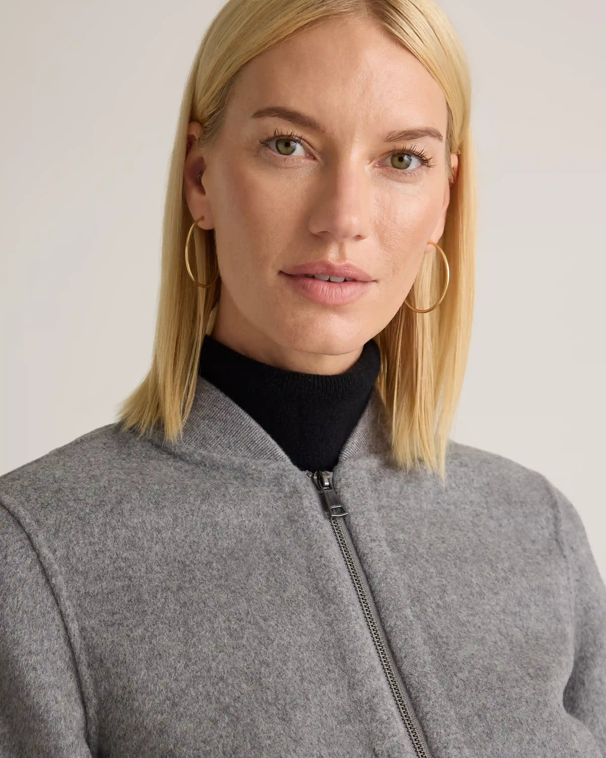 Double-Faced Merino Wool Bomber Jacket
