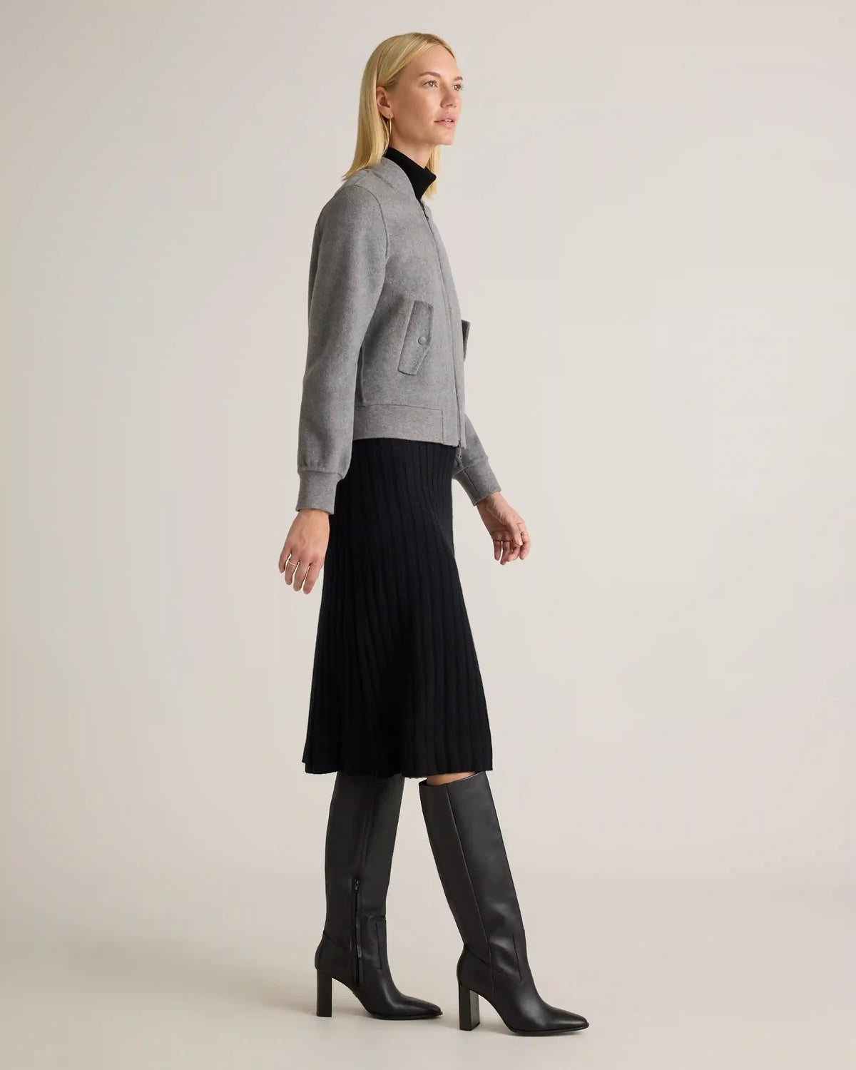 Double-Faced Merino Wool Bomber Jacket