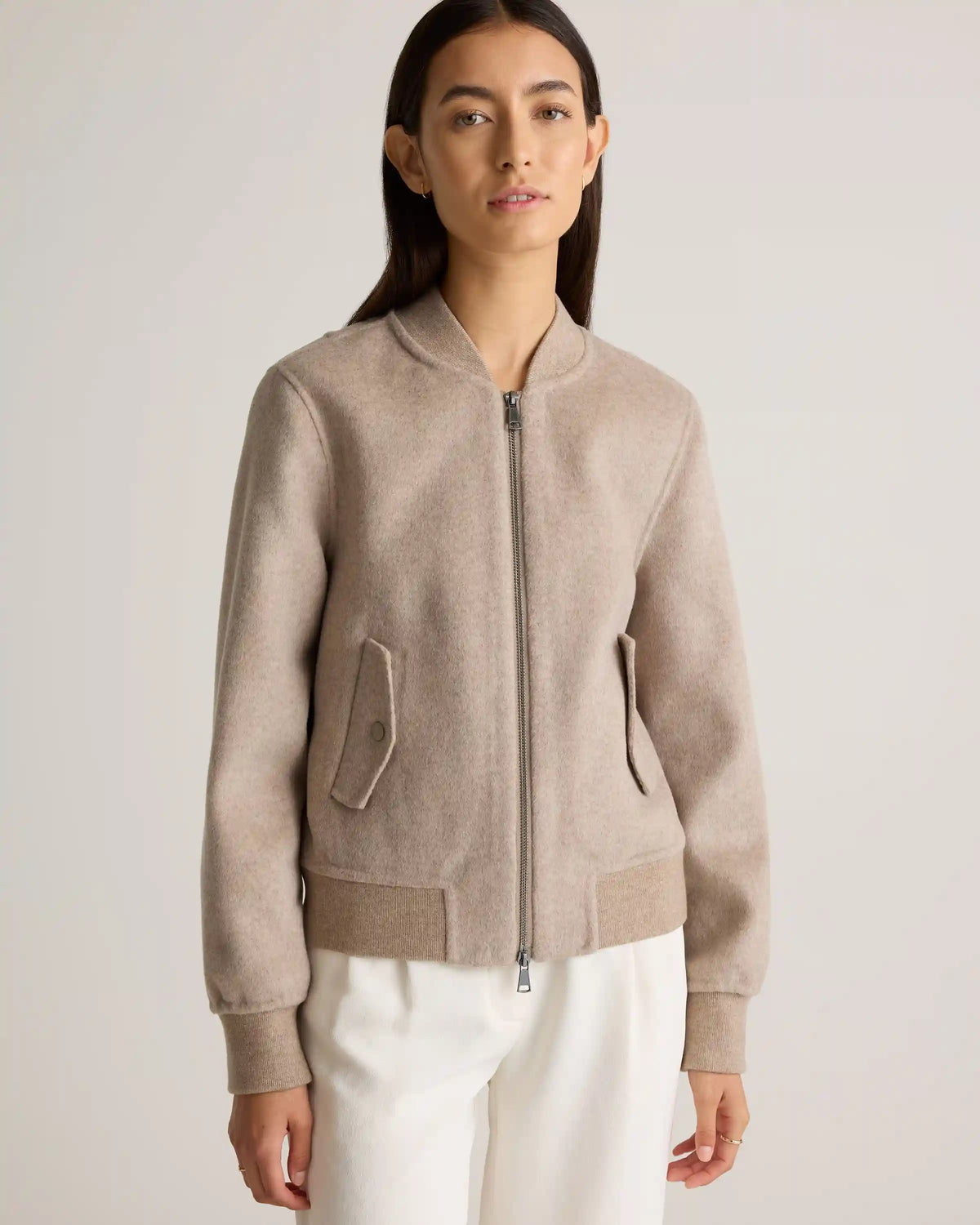 Double-Faced Merino Wool Bomber Jacket