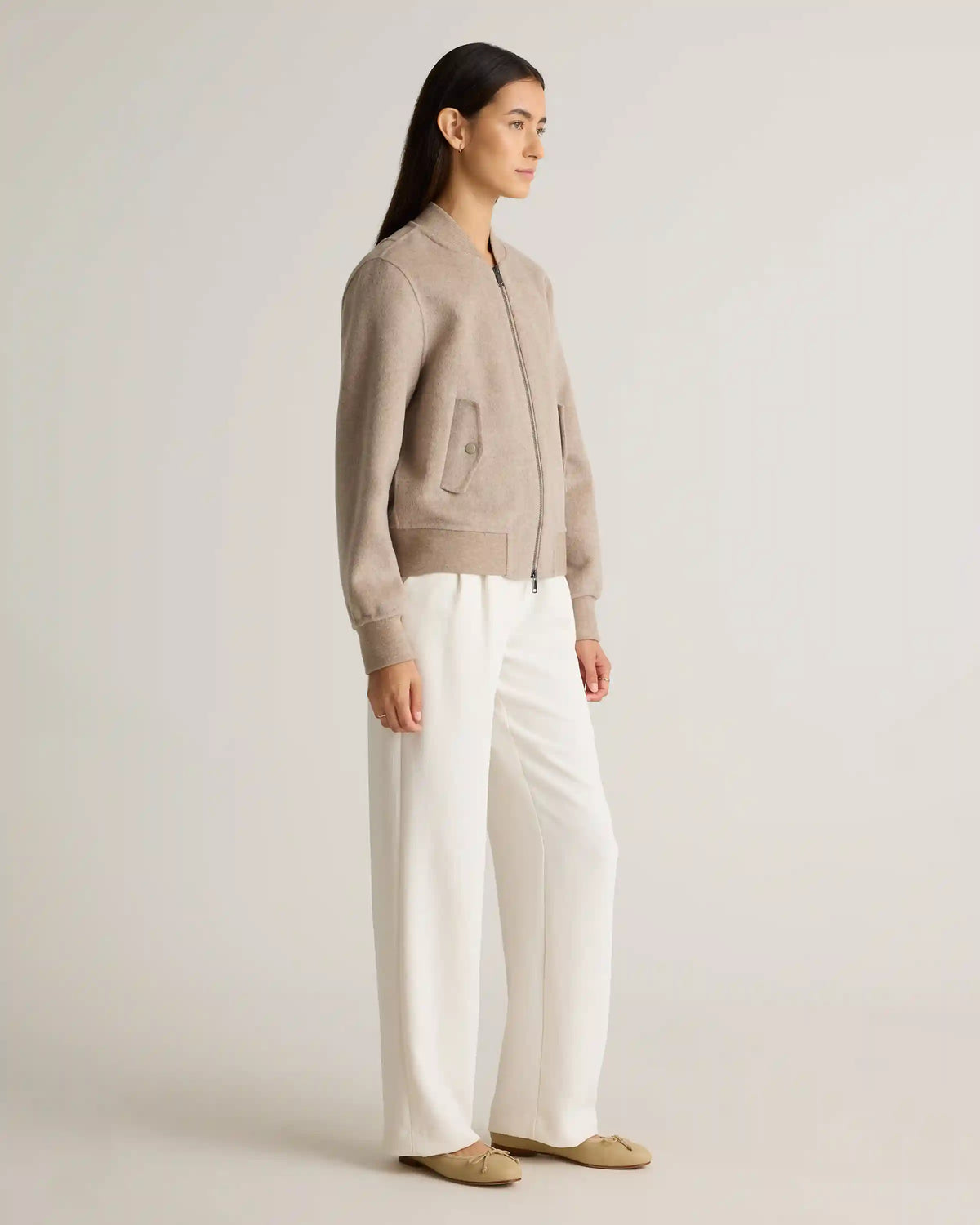 Double-Faced Merino Wool Bomber Jacket
