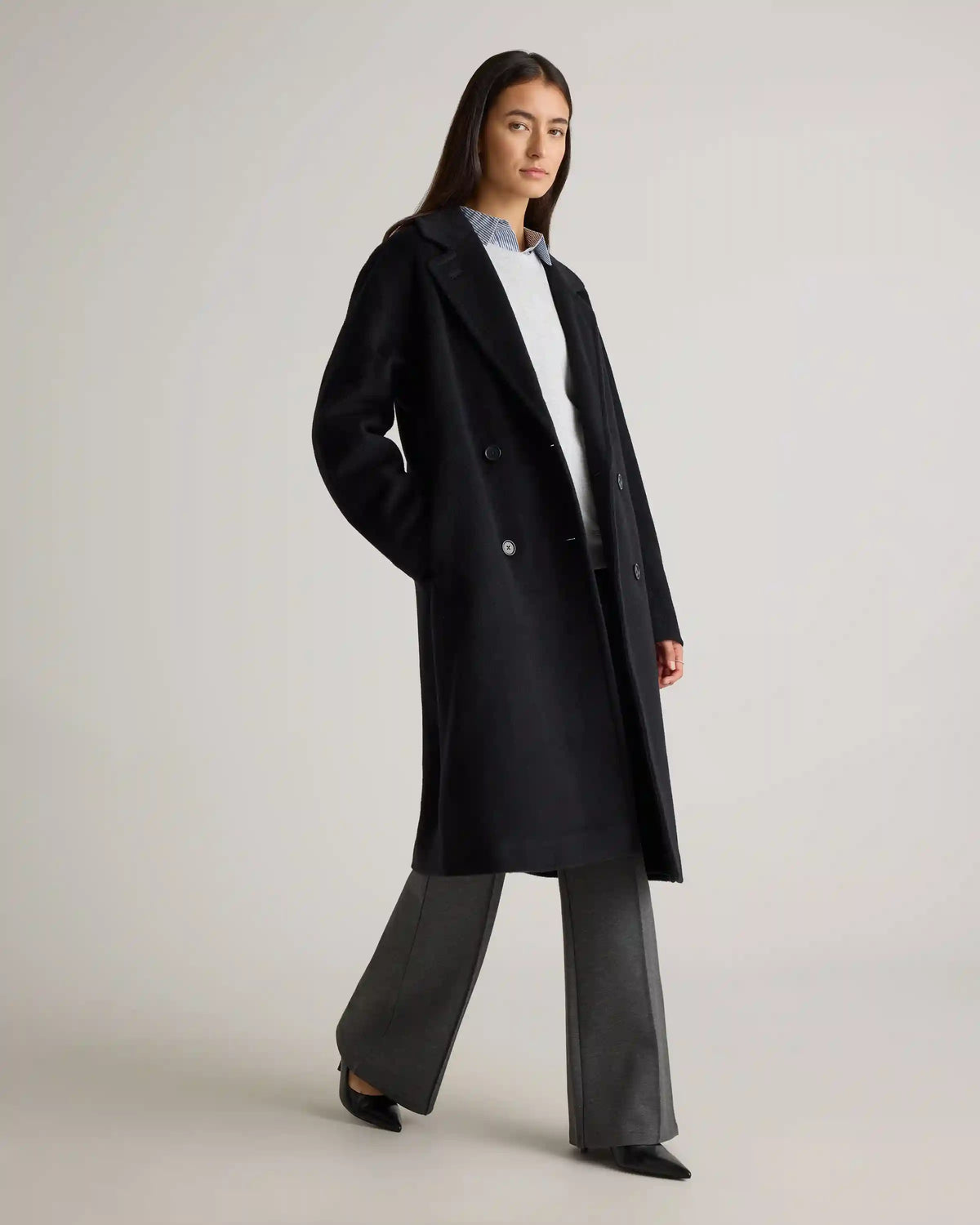 Camel Hair Double-Breasted Slouch Coat