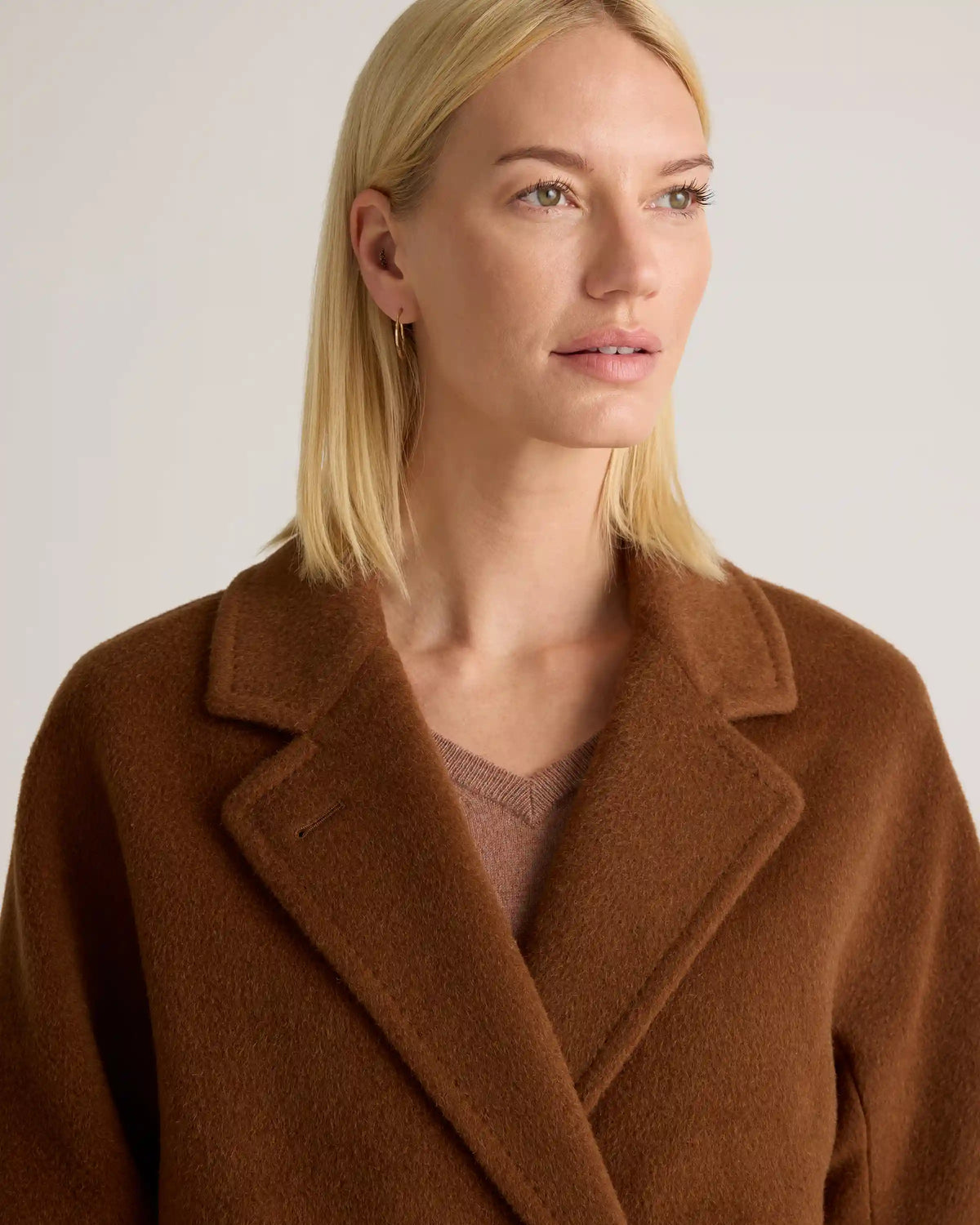 Camel Hair Double-Breasted Slouch Coat