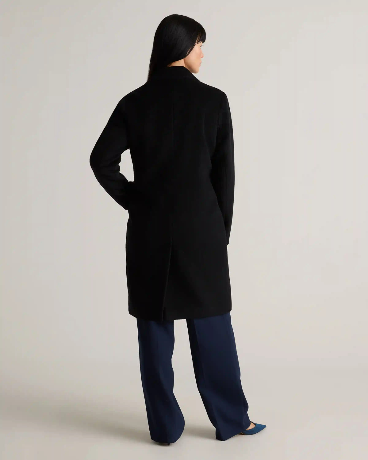 Camel Hair Single-Breasted Midi Coat