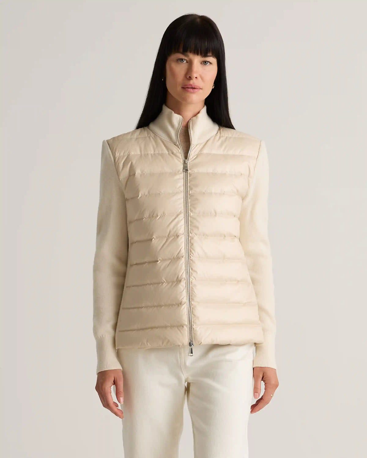 Mixed Media Down and Cashmere Jacket