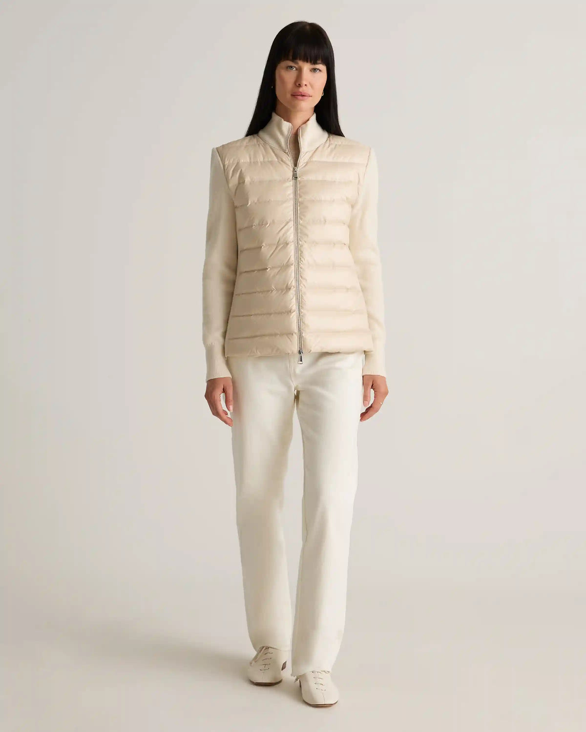 Mixed Media Down and Cashmere Jacket