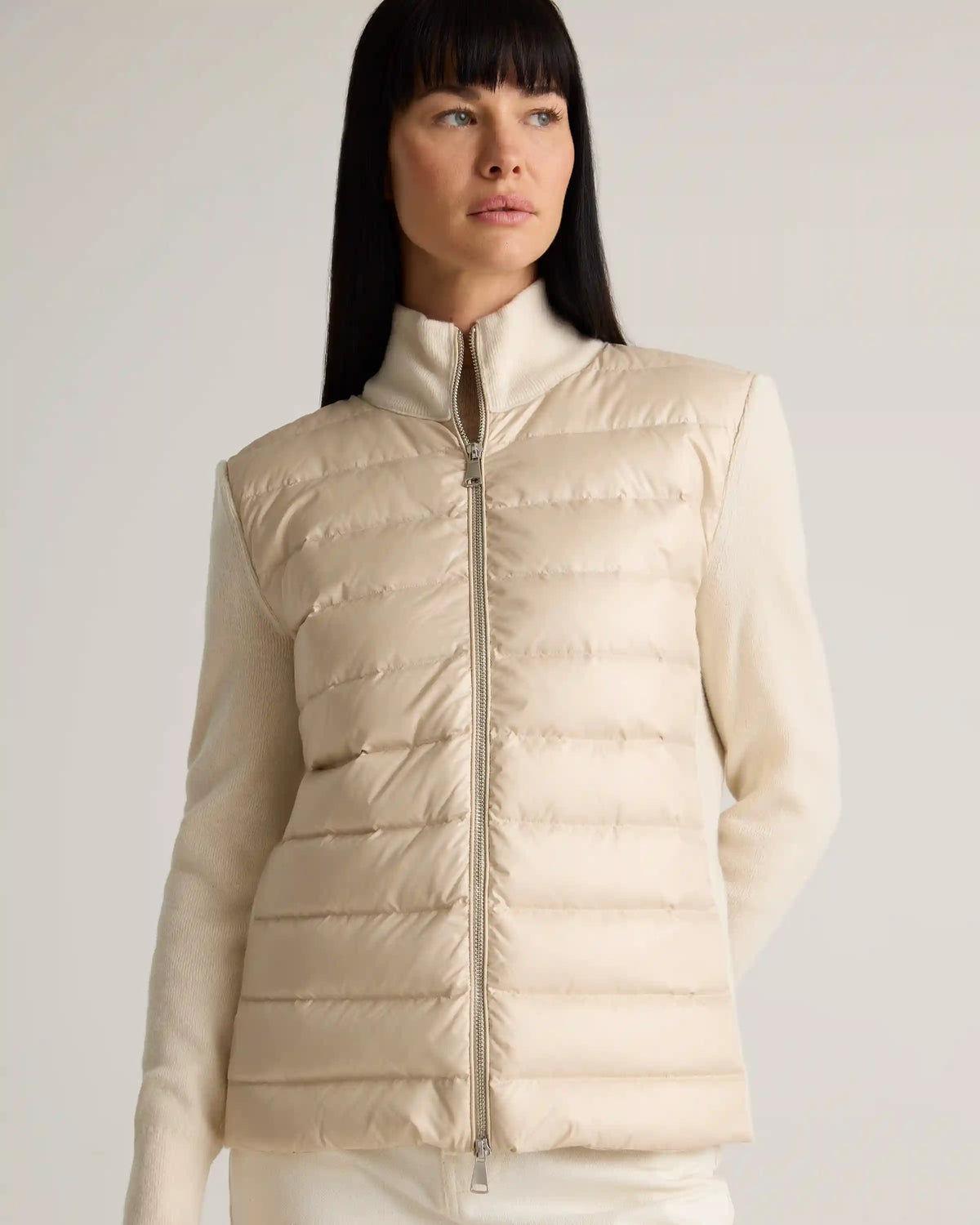 Mixed Media Down and Cashmere Jacket