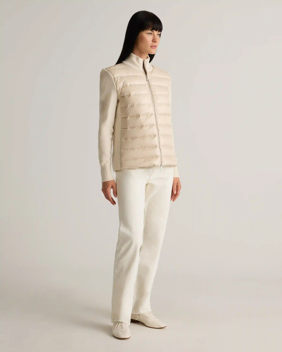 Mixed Media Down and Cashmere Jacket