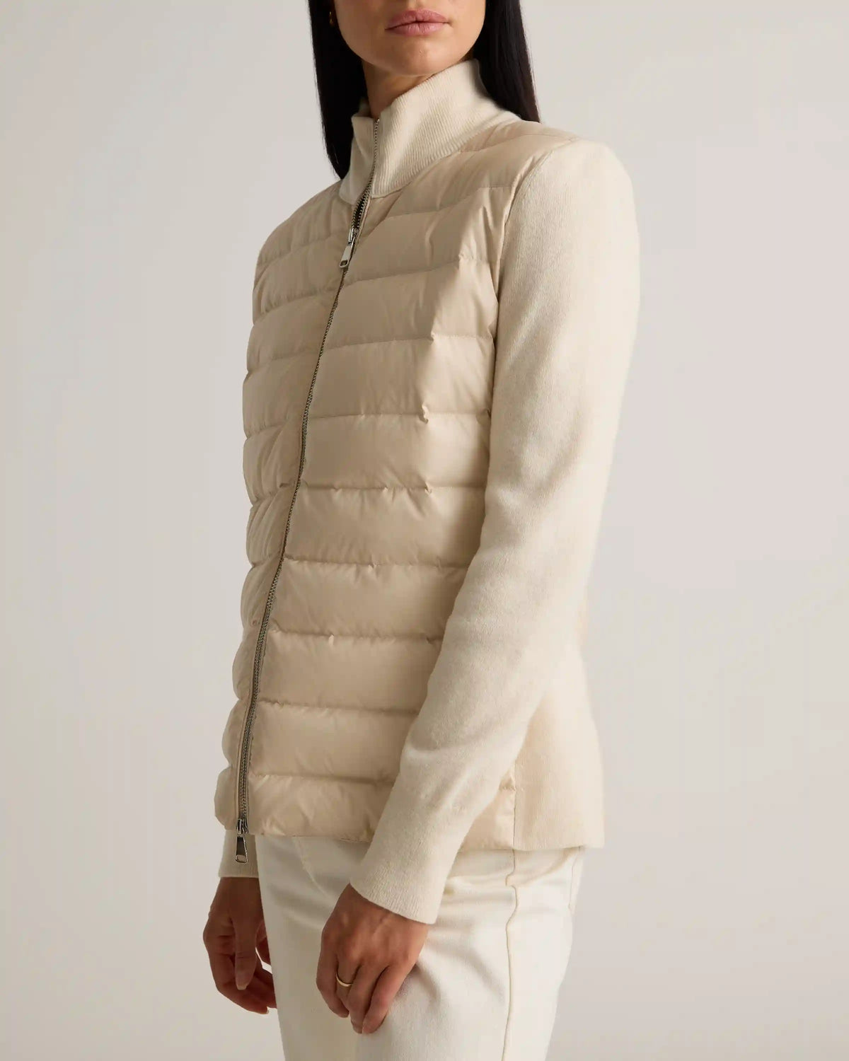 Mixed Media Down and Cashmere Jacket