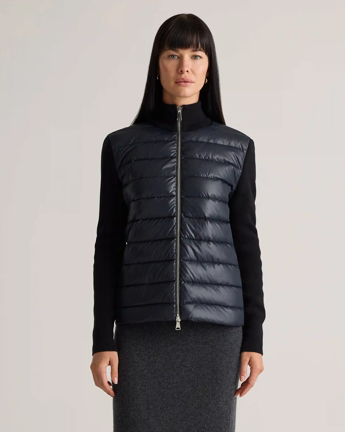 Mixed Media Down and Cashmere Jacket