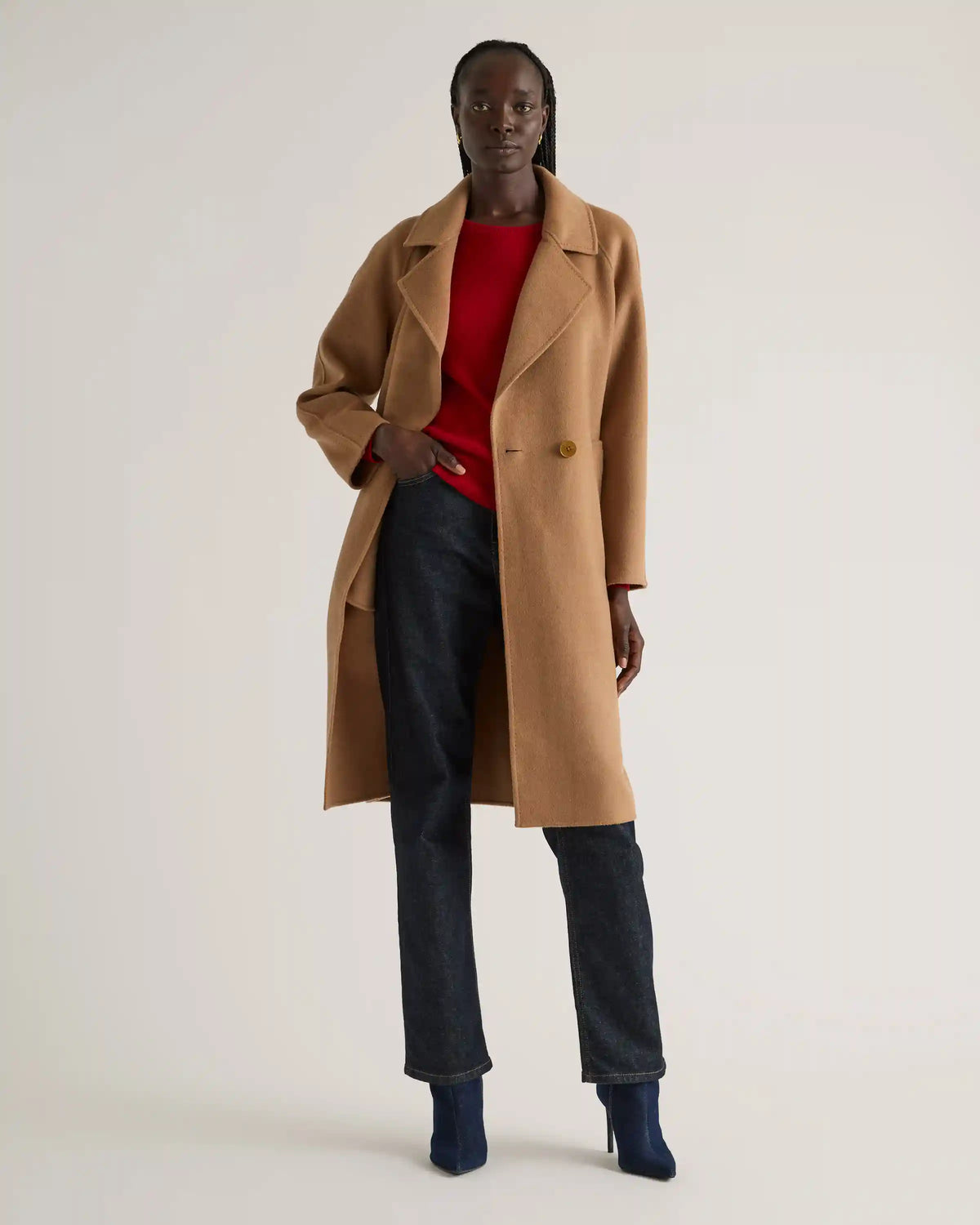 Double-Faced Merino Wool Notched Lapel Coat