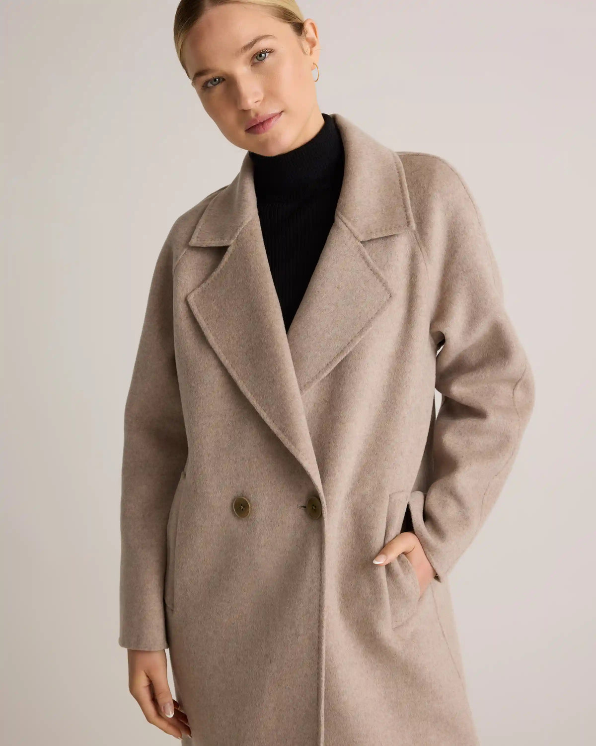 Double-Faced Merino Wool Notched Lapel Coat