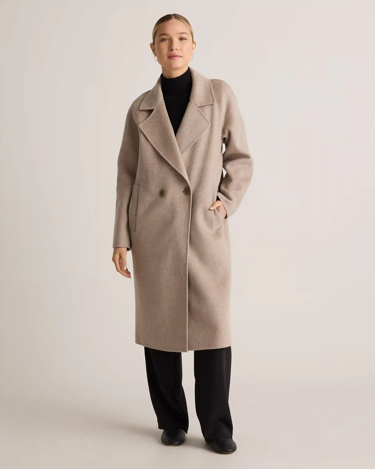 Double-Faced Merino Wool Notched Lapel Coat