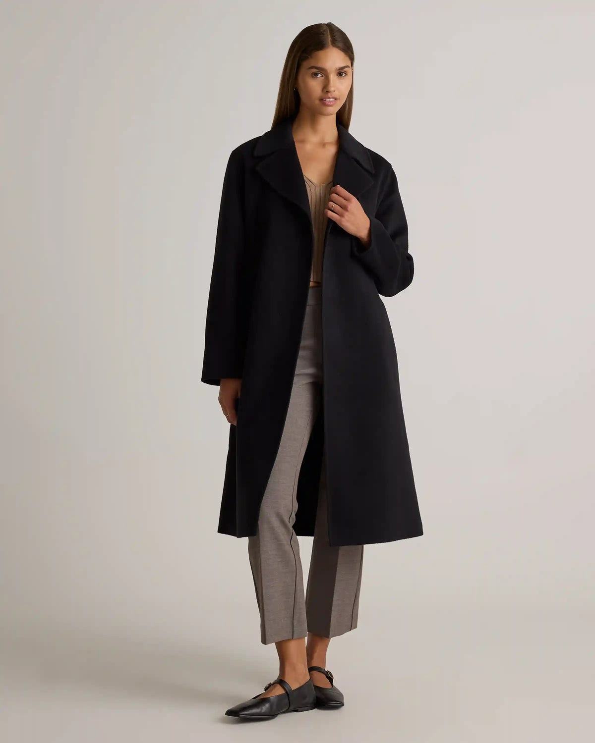 Double-Faced Merino Wool Trench Coat