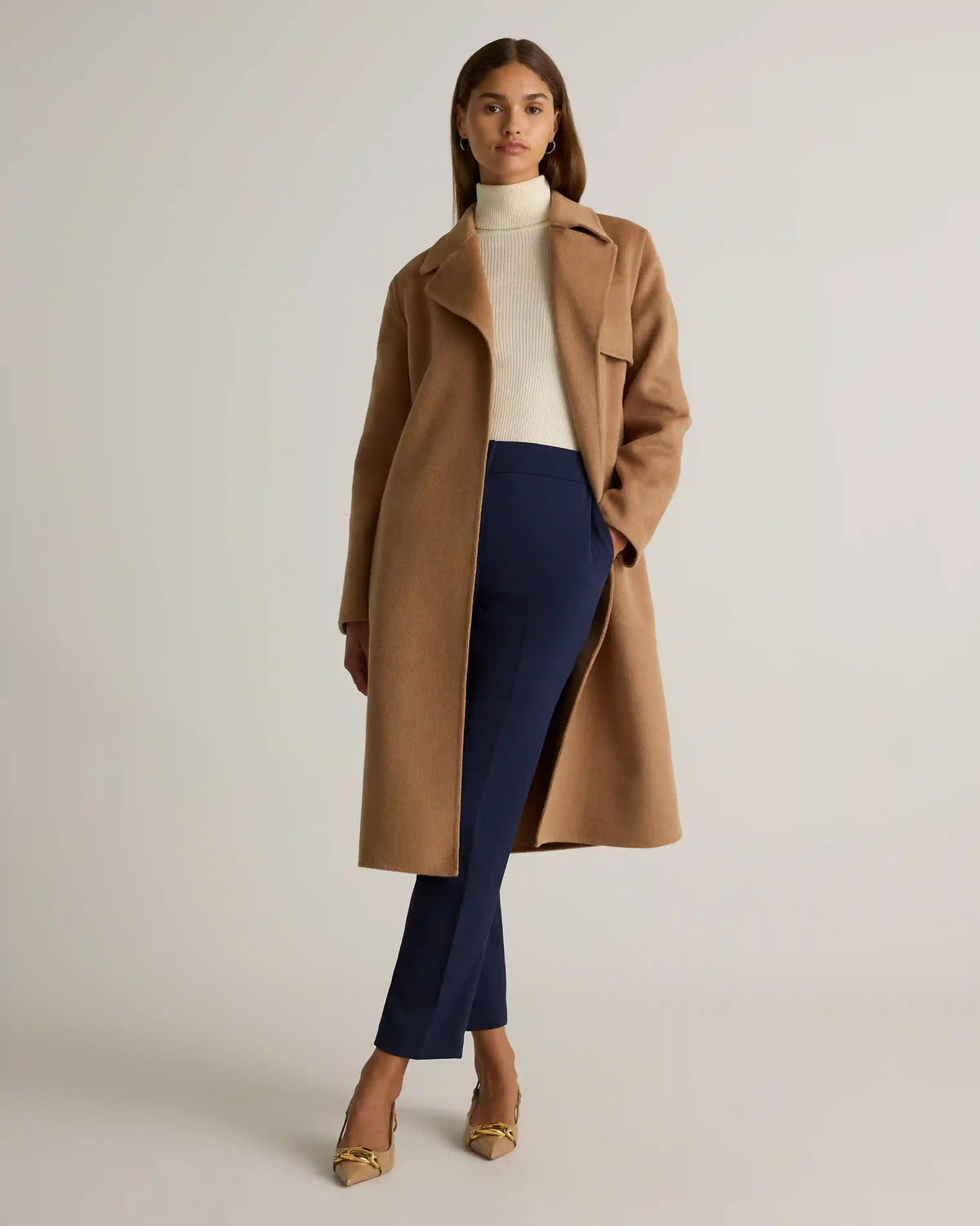 Double-Faced Merino Wool Trench Coat