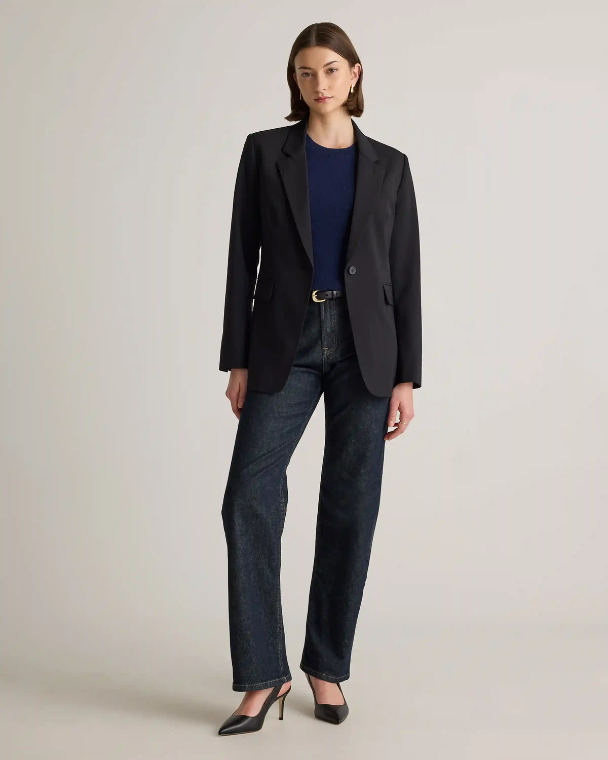 Italian Wool Long Blazer