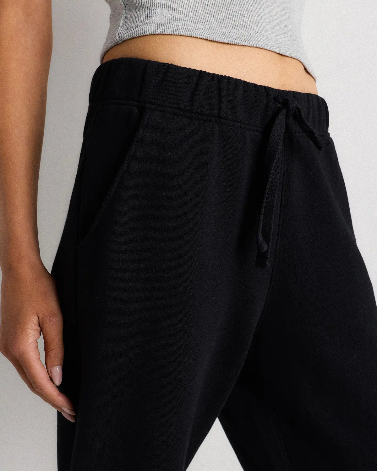 Organic French Terry Cropped Wide Leg Pants