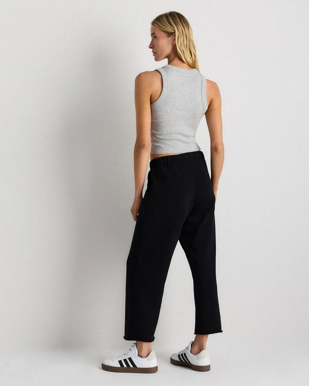 Organic French Terry Cropped Wide Leg Pants