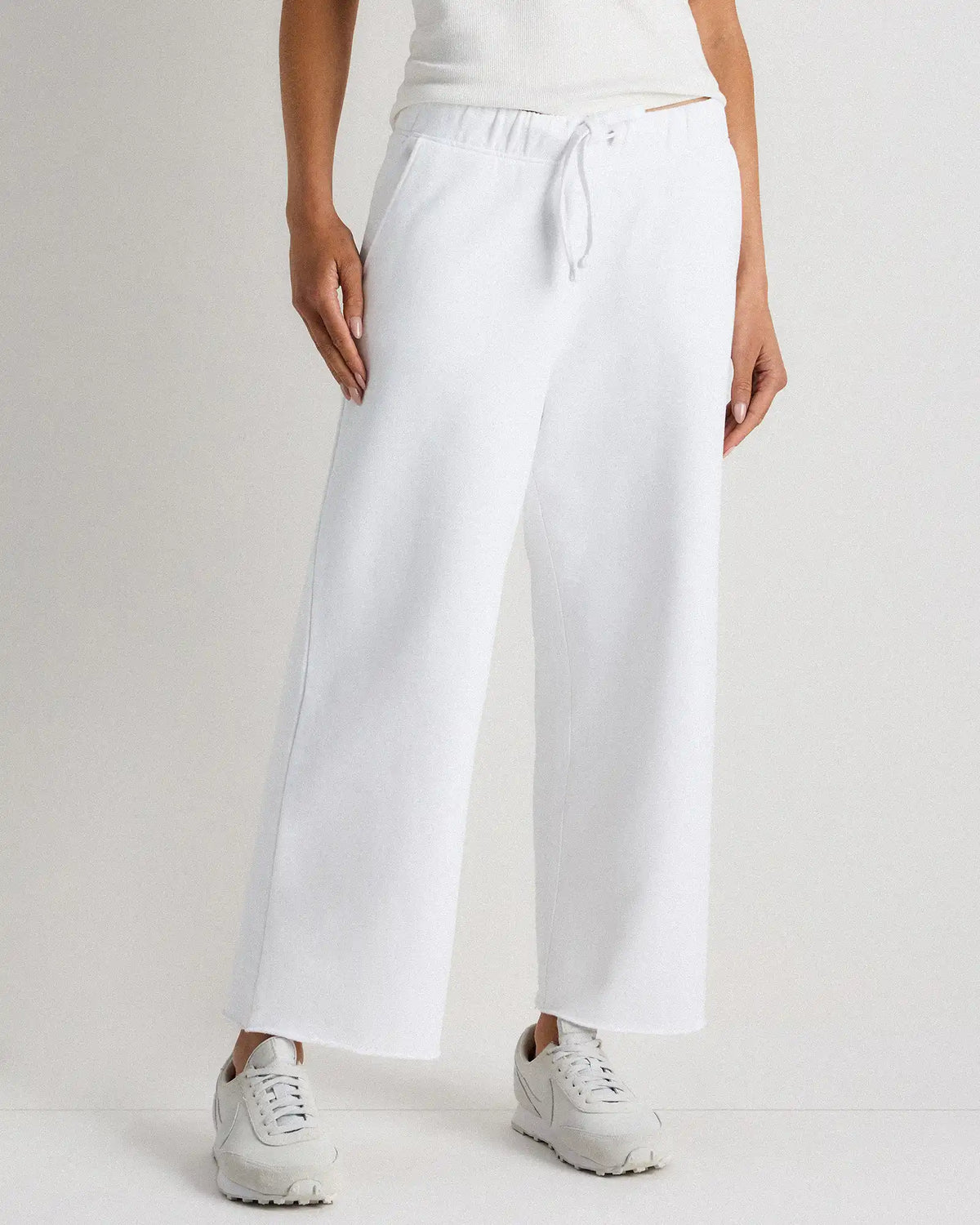 Organic French Terry Cropped Wide Leg Pants