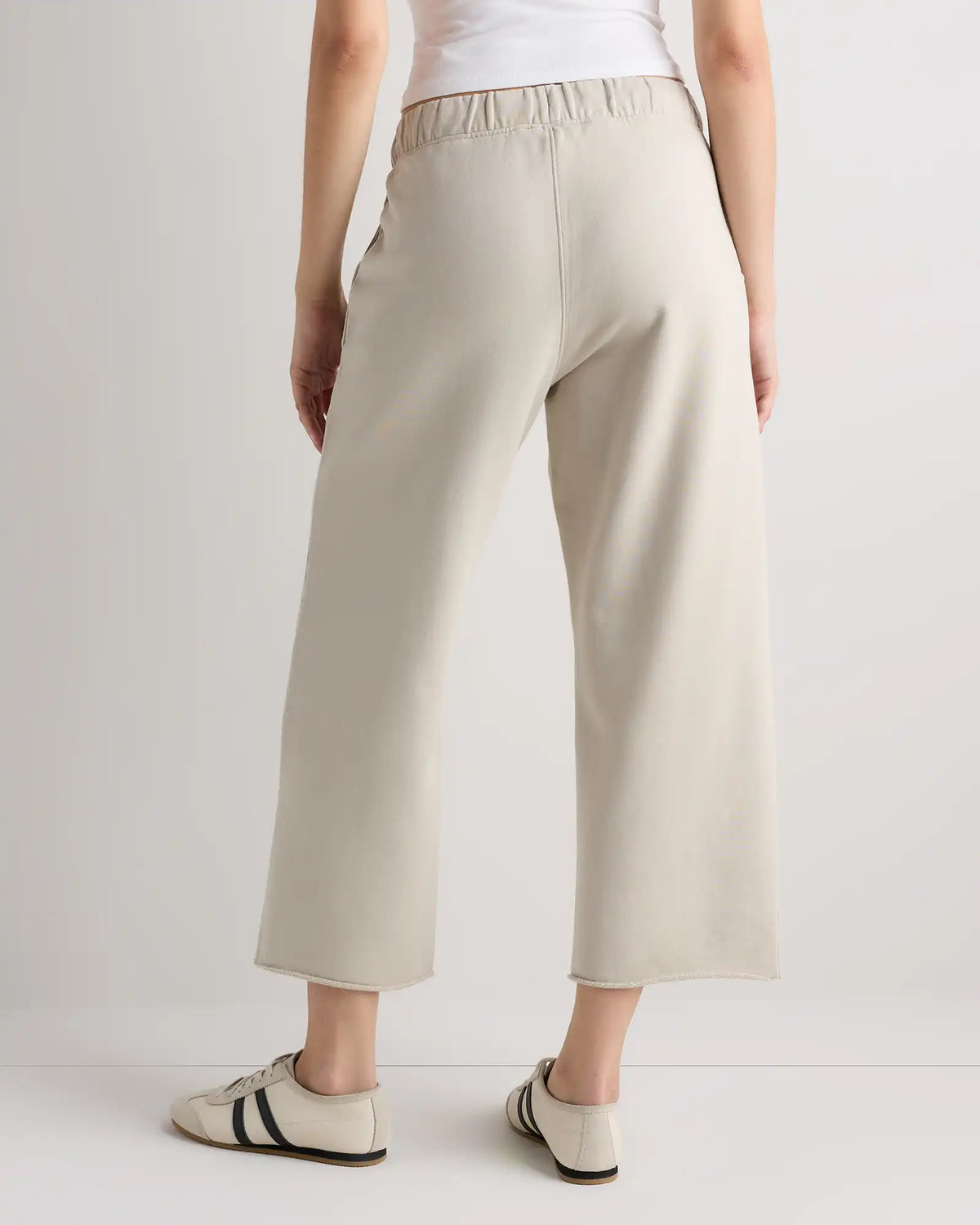 Organic French Terry Cropped Wide Leg Pants