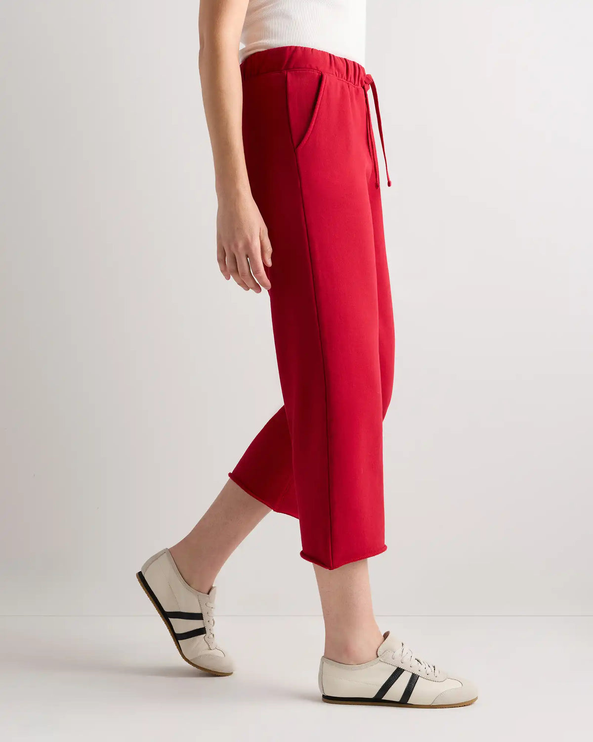 Organic French Terry Cropped Wide Leg Pants