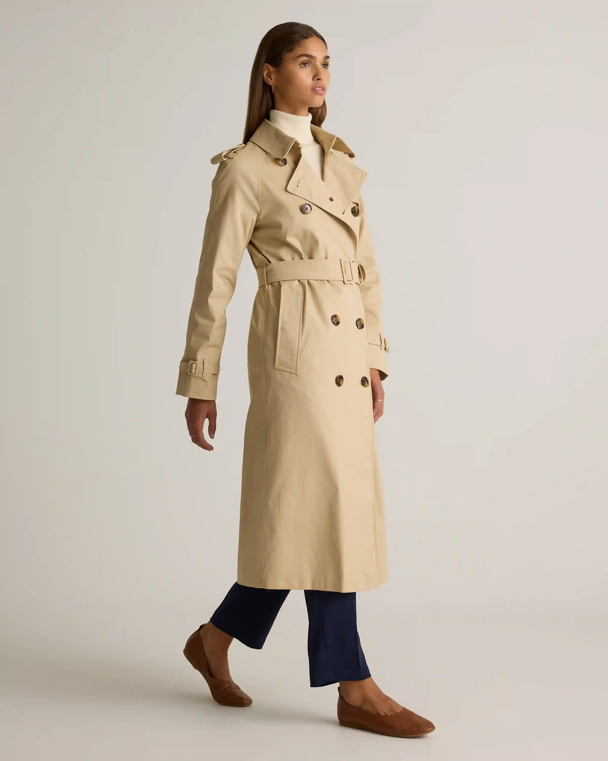 Comfort Stretch Long Trench Coat