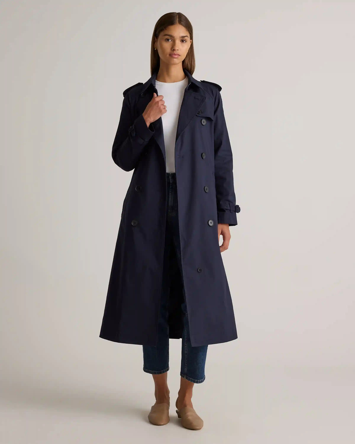 Comfort Stretch Long Trench Coat