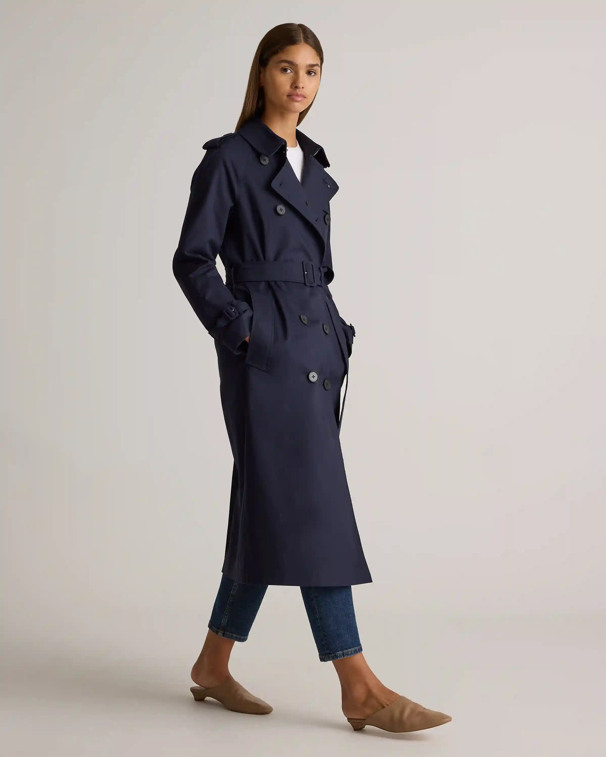 Comfort Stretch Long Trench Coat