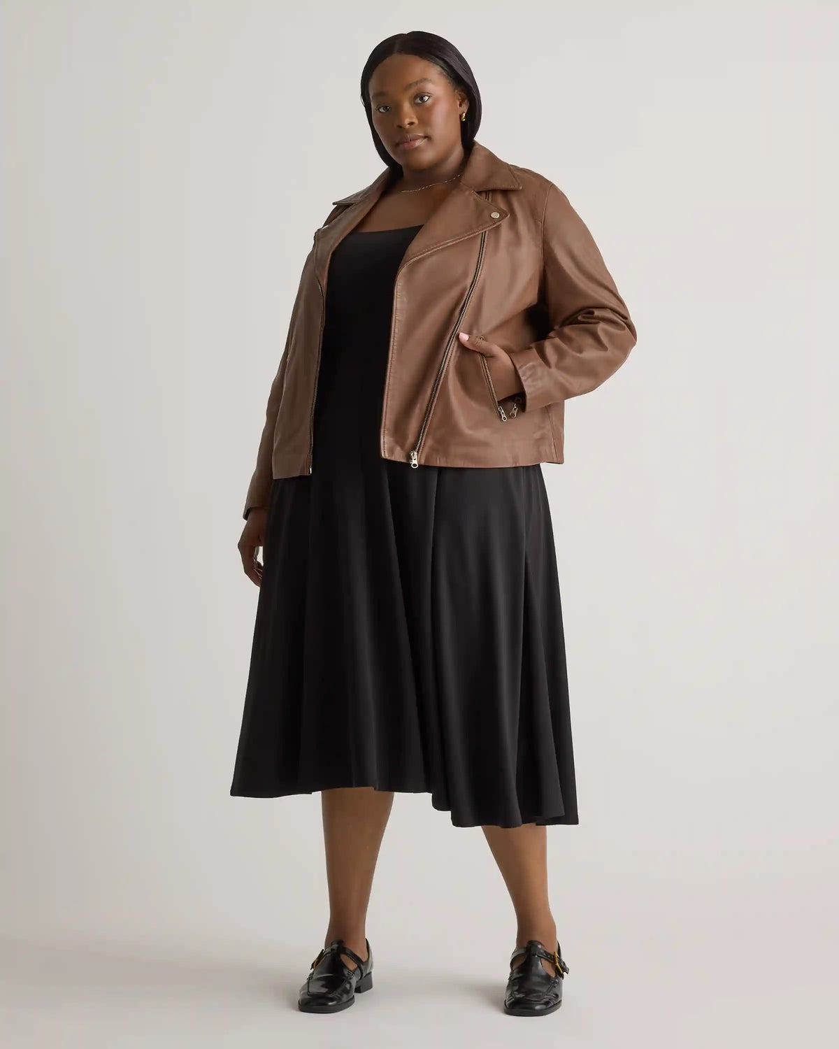 100% Washed Leather Biker Jacket