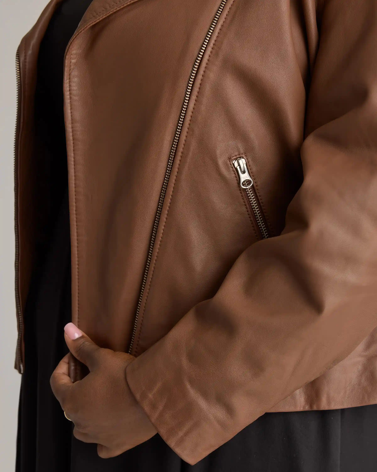 100% Washed Leather Biker Jacket