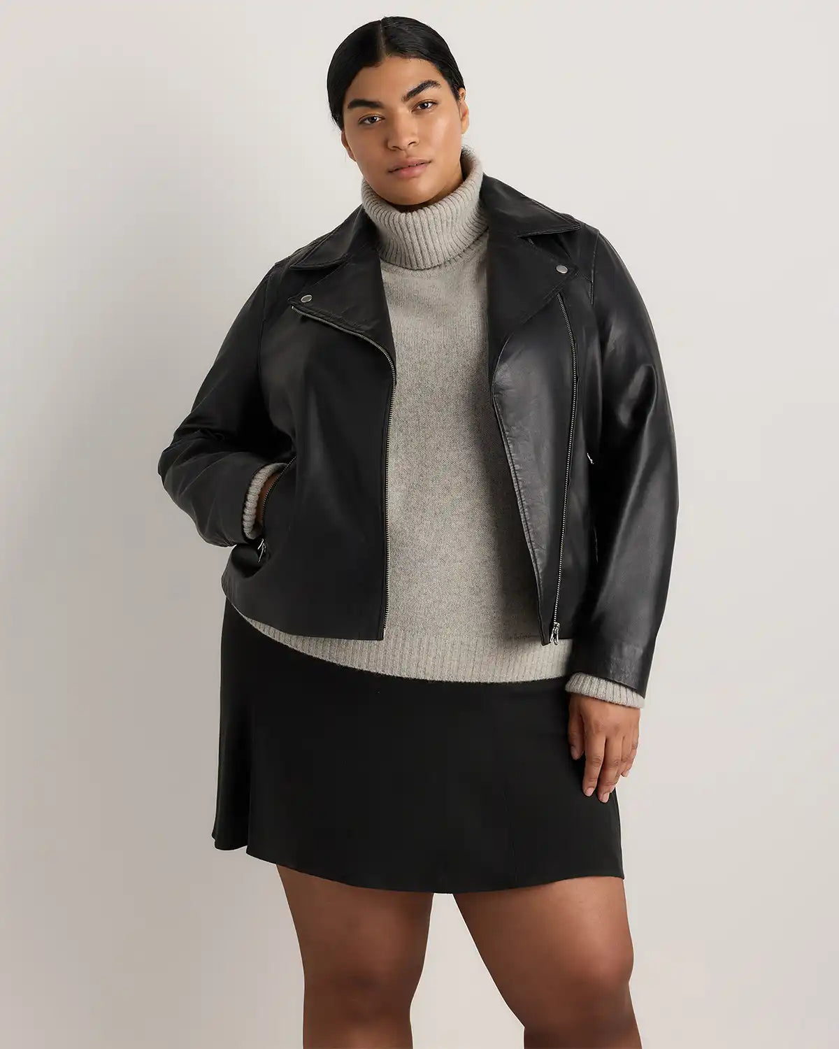 100% Washed Leather Biker Jacket