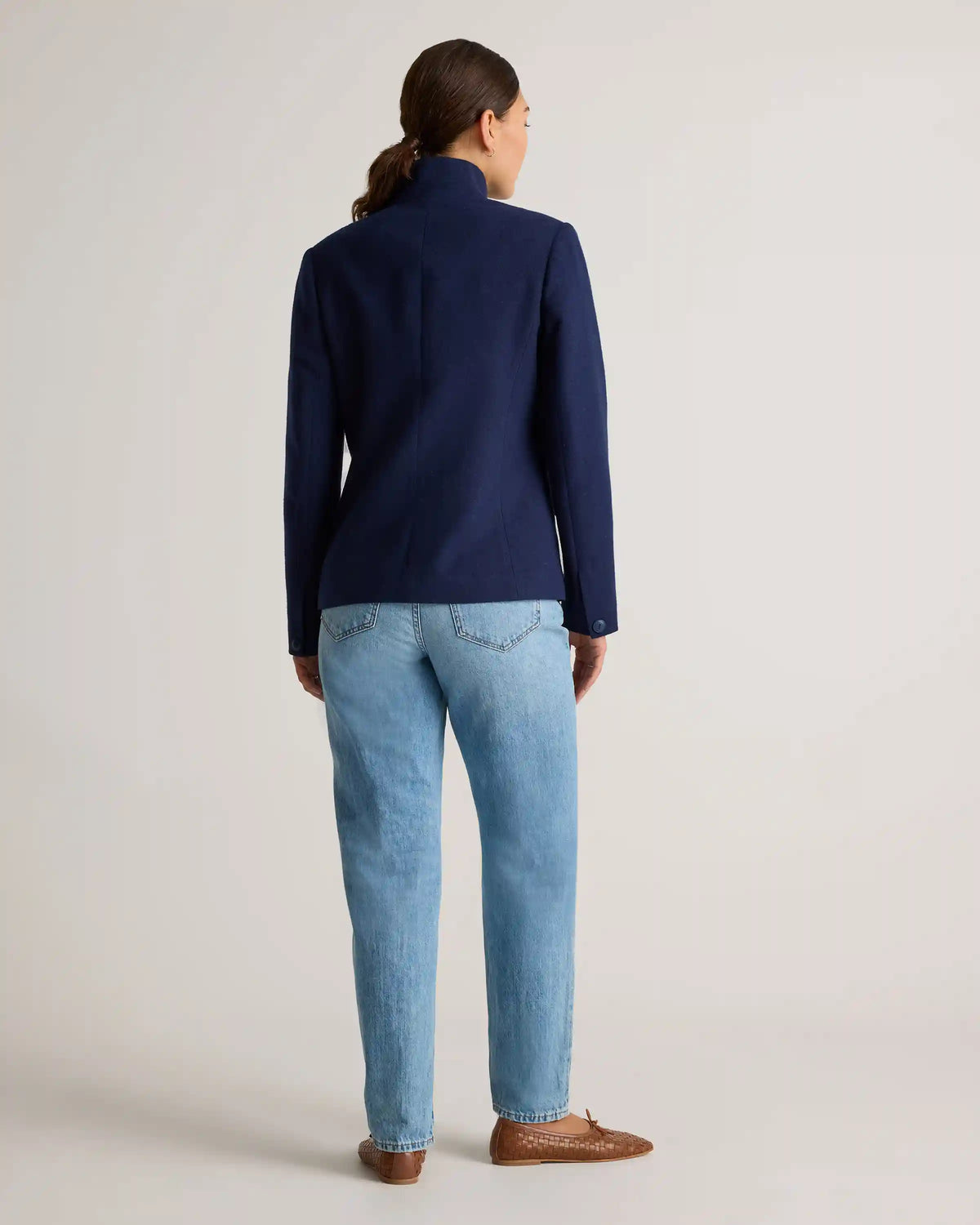 Italian Wool Stand Collar Blazer