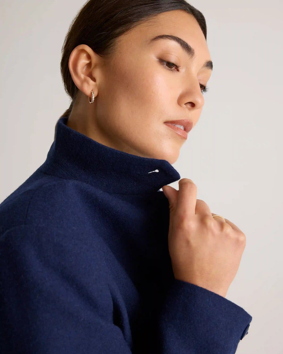 Italian Wool Stand Collar Blazer