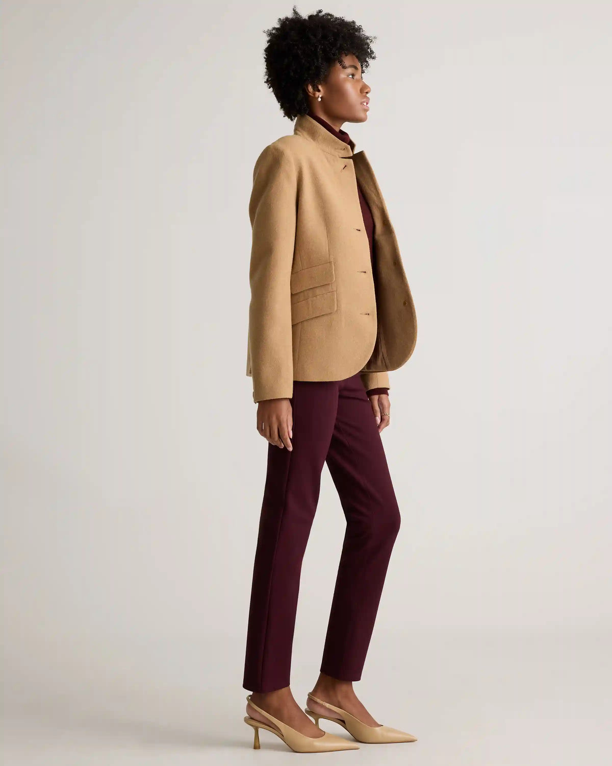 Italian Wool Stand Collar Blazer