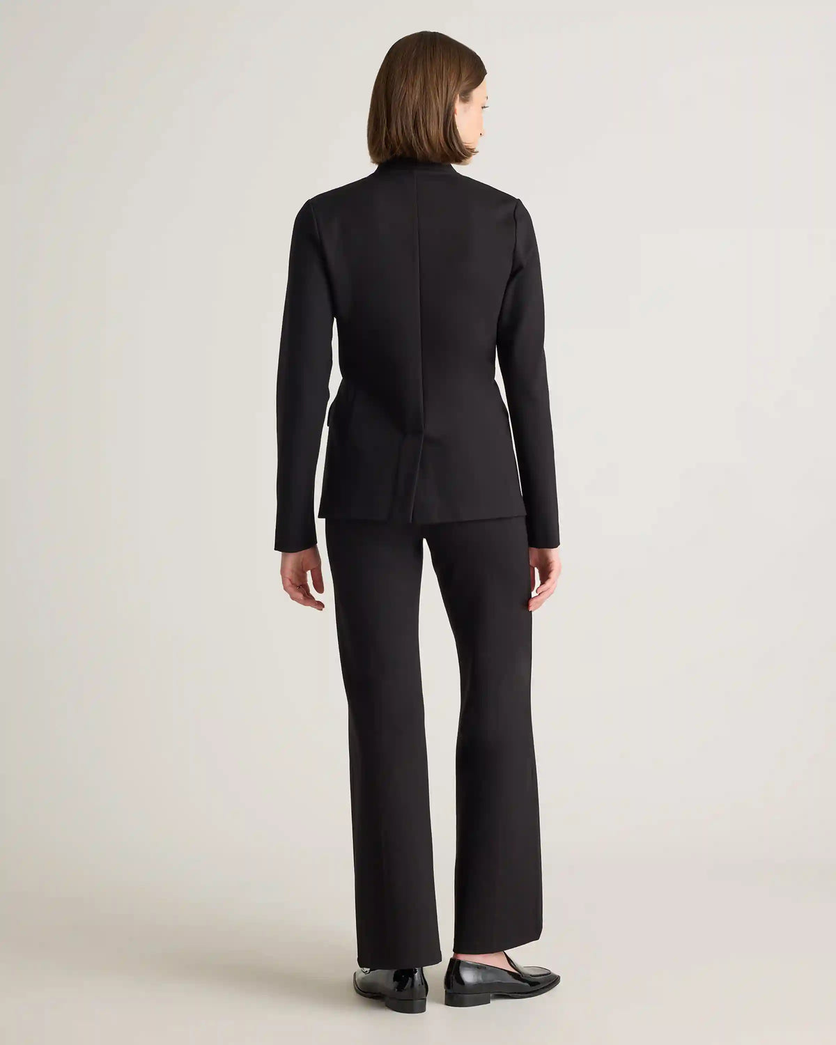 Ultra-Stretch Ponte Stand Collar Blazer