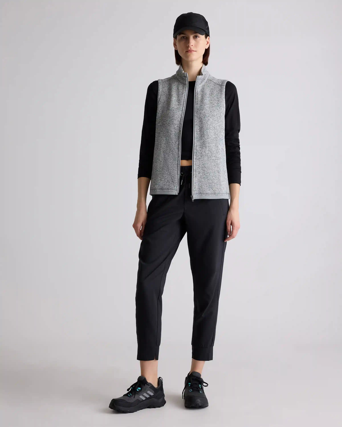 Sweater-Knit Fleece Full-Zip Vest
