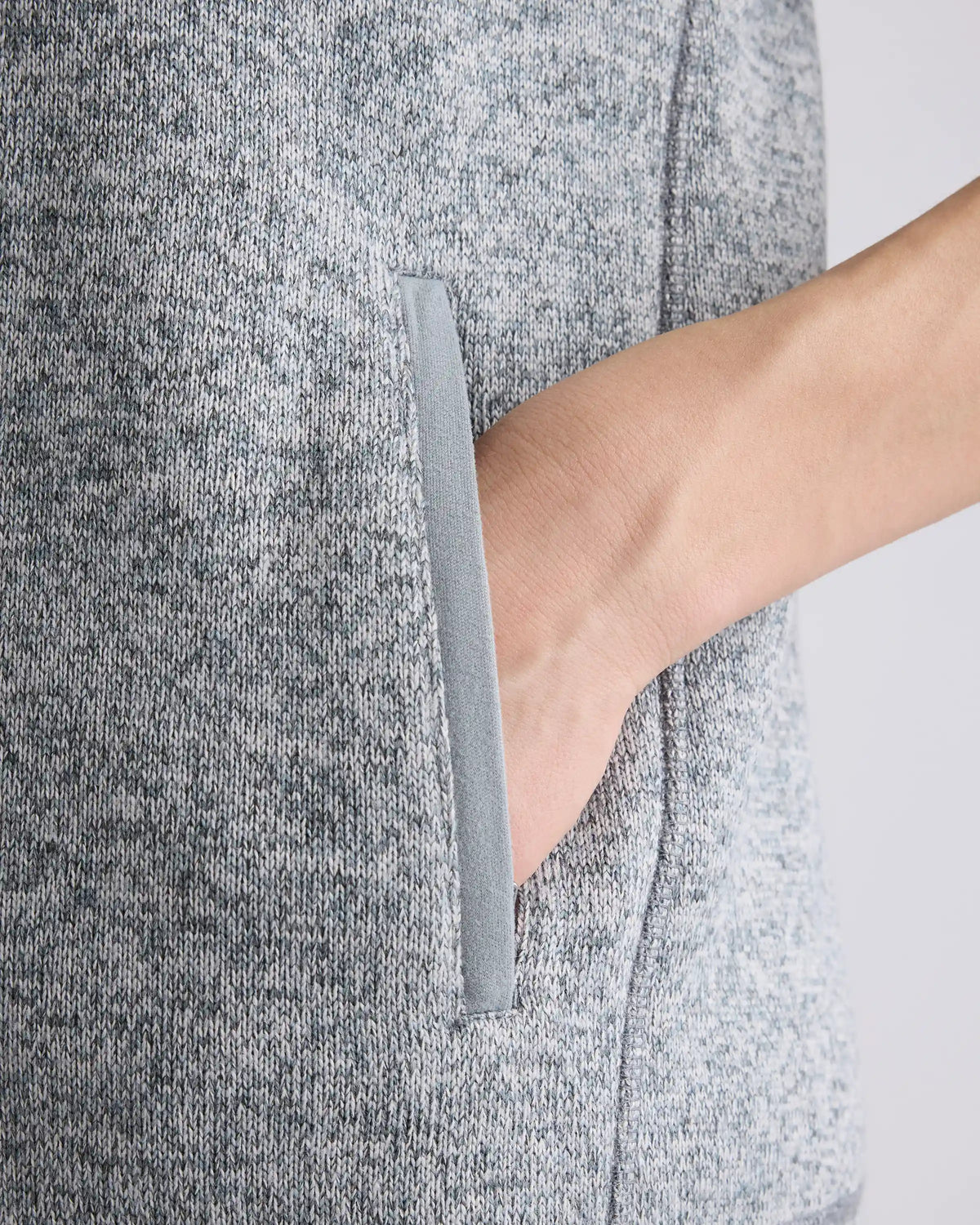 Sweater-Knit Fleece Full-Zip Vest