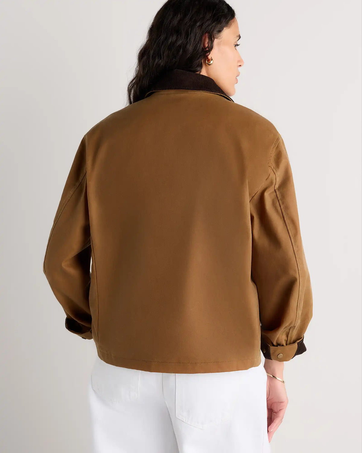 Organic Waxed Cotton Cropped Barn Jacket