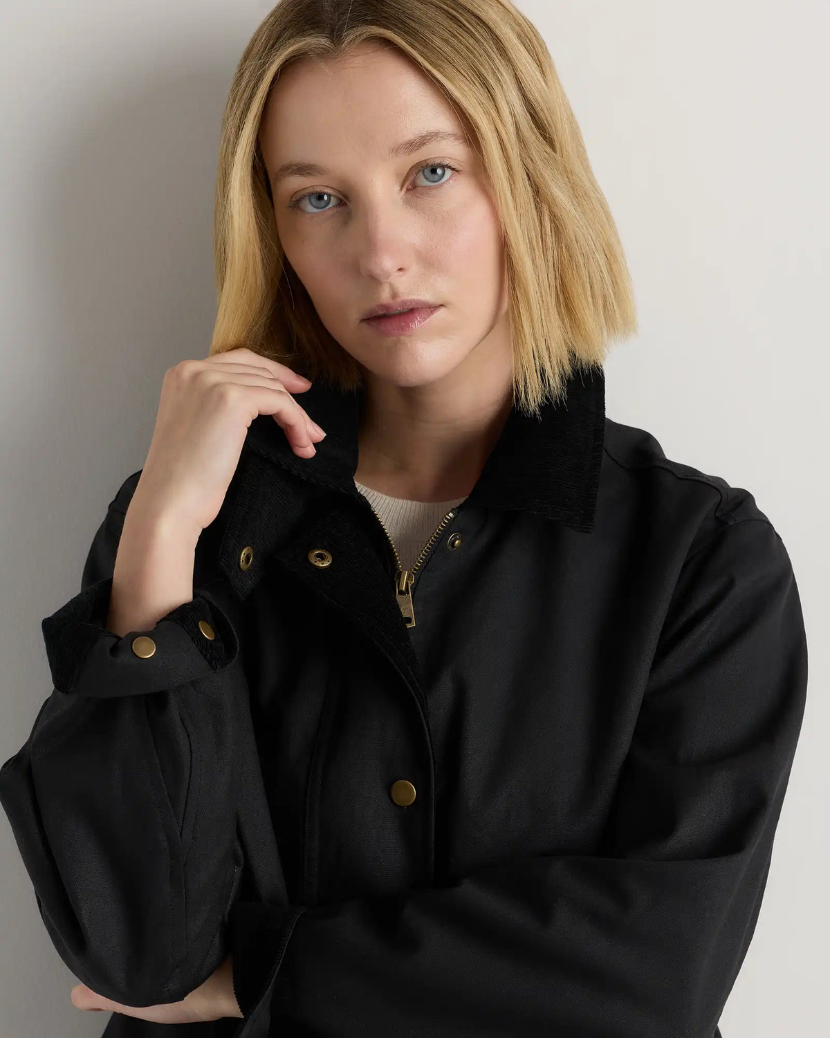 Organic Waxed Cotton Cropped Barn Jacket