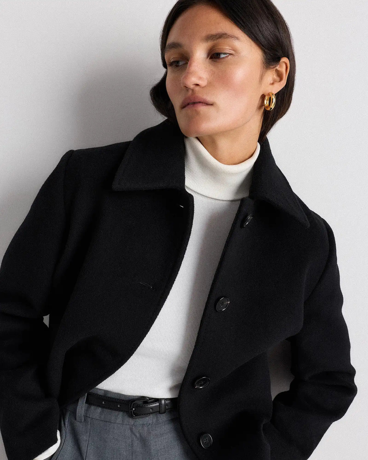 Wool Cashmere Short Coat