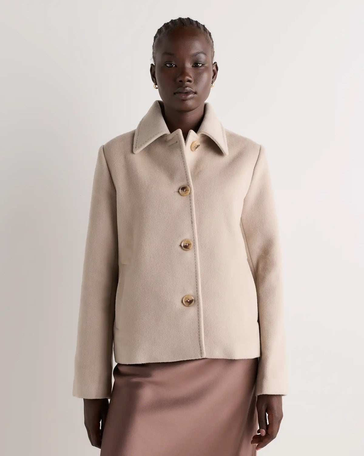 Wool Cashmere Short Coat