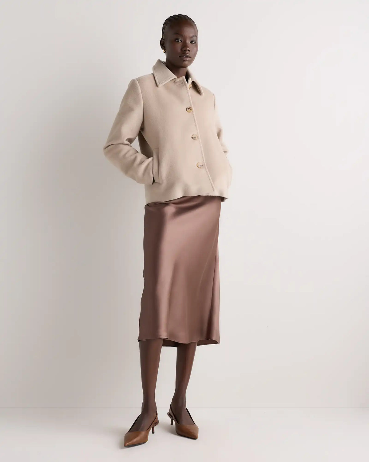 Wool Cashmere Short Coat